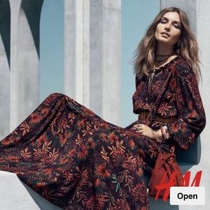 H&M Floral Boho Maxi Long Sleeve Dress